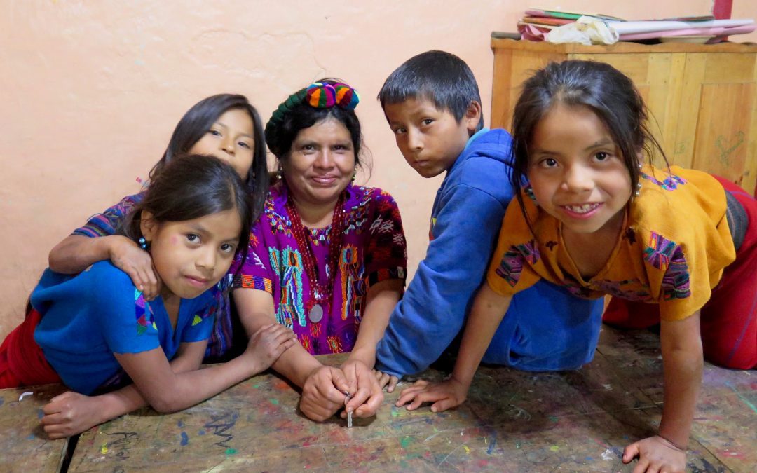 CEMIK teacher and kids in a classroom in Chajul, Guatemala