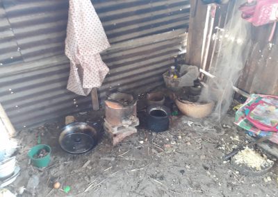 kitchen of house in poverty, dirt floor