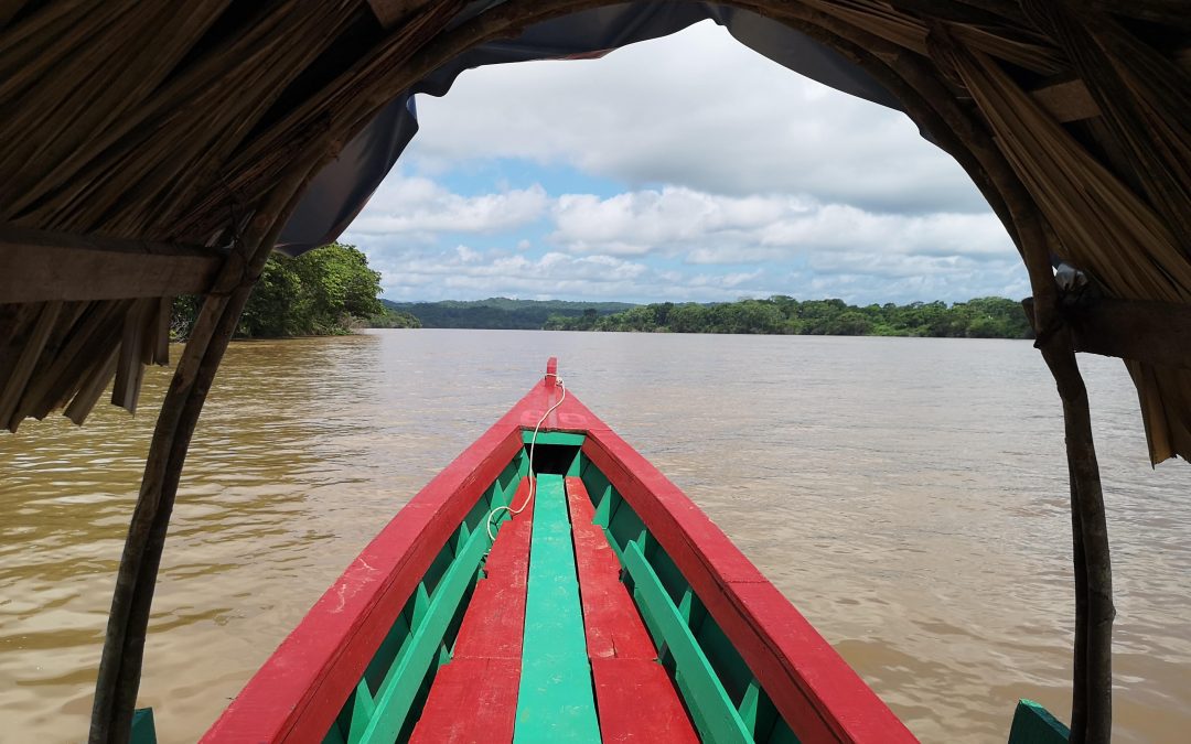 longboat on the river in Mexico